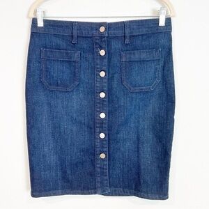 SANCTUARY DARK DENIM JEAN BUTTON FRONT PENCIL SKIRT WOMENS SZ 29